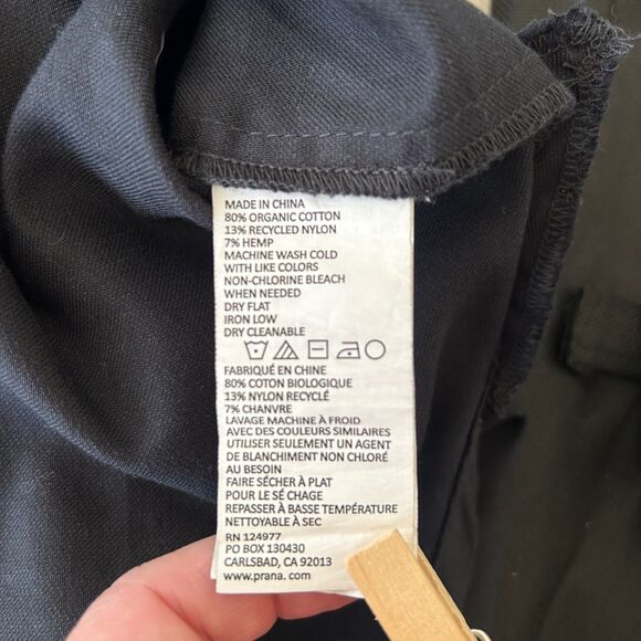 NWOT PrAna Yarrow Organic Cotton Hemp Blend Shirt Dress (XL) in Black - Picture 9 of 16